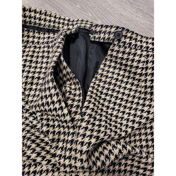 Carlisle Houndstooth Mindi Skirt Black White Wool‎ Silk Size 8 With Pockets - Picture 11 of 12